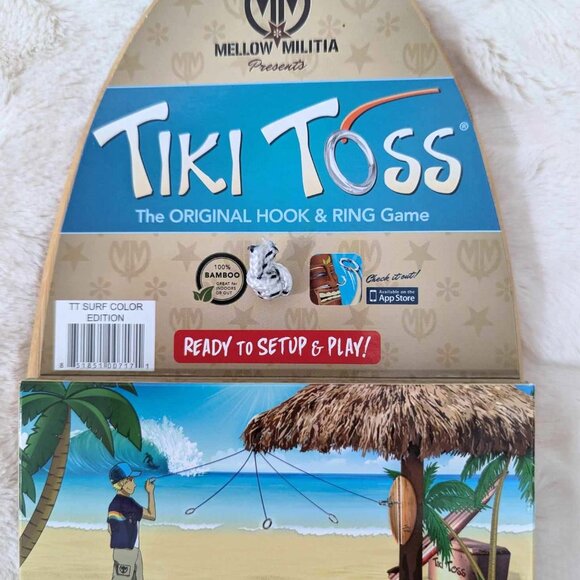 TIKI TOSS Hook and Ring Toss Game - Americana Deluxe Edition - Indoor Outdoor - Picture 4 of 6